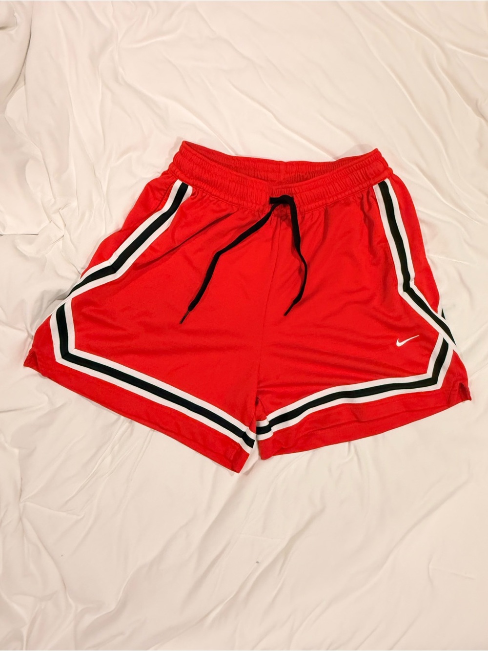 Nike Red Athletic Shorts with Black & White Trim
